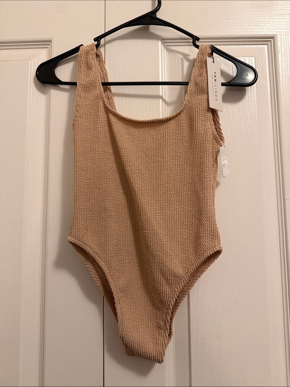 Tan Textured One-Piece Swimsuit — TAN LINES Classic Scoop